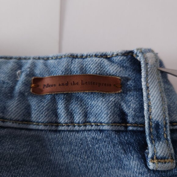 Pilcro Script Womens Faux Pearl Embellished Skinny Jeans Sz 25 Light Wash Glam - Picture 10 of 16